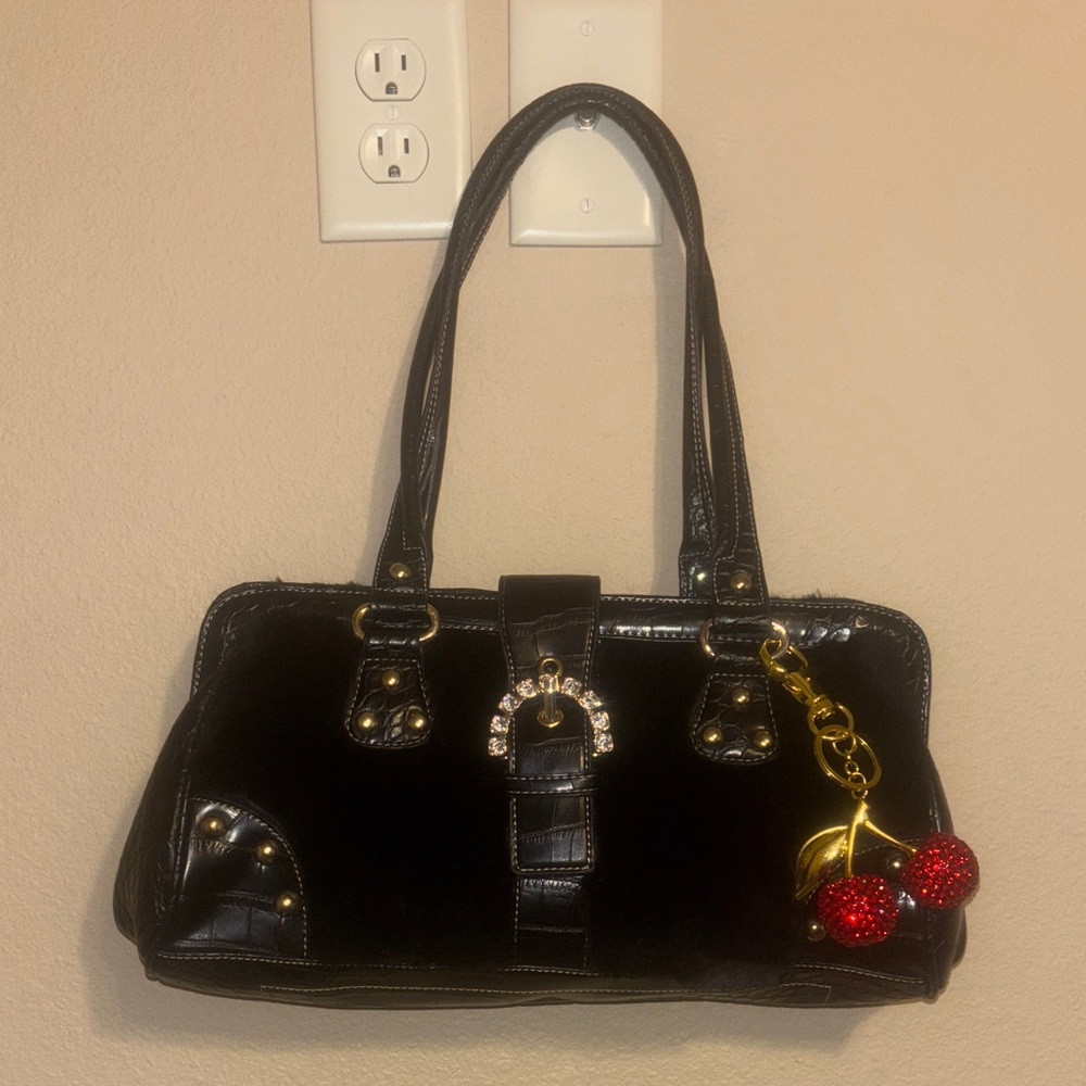 Kathy Van Zeeland fur shoulder bag